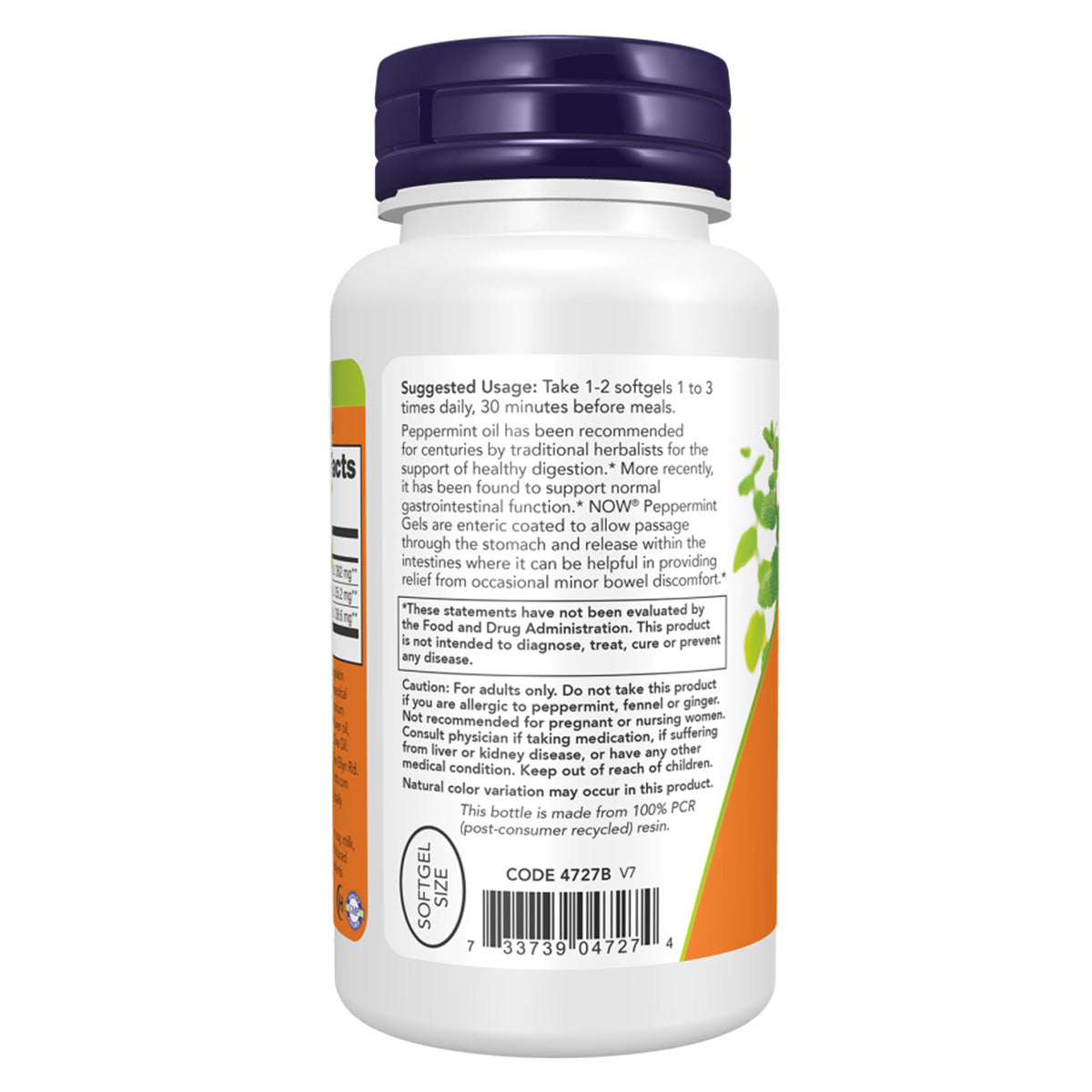 PEPPERMINT 90 SGELS ENTERIC-NOW