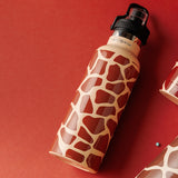 Stainless steel vacuum travel bottle with pouring lid "We Care", Giraffe Print 500ml