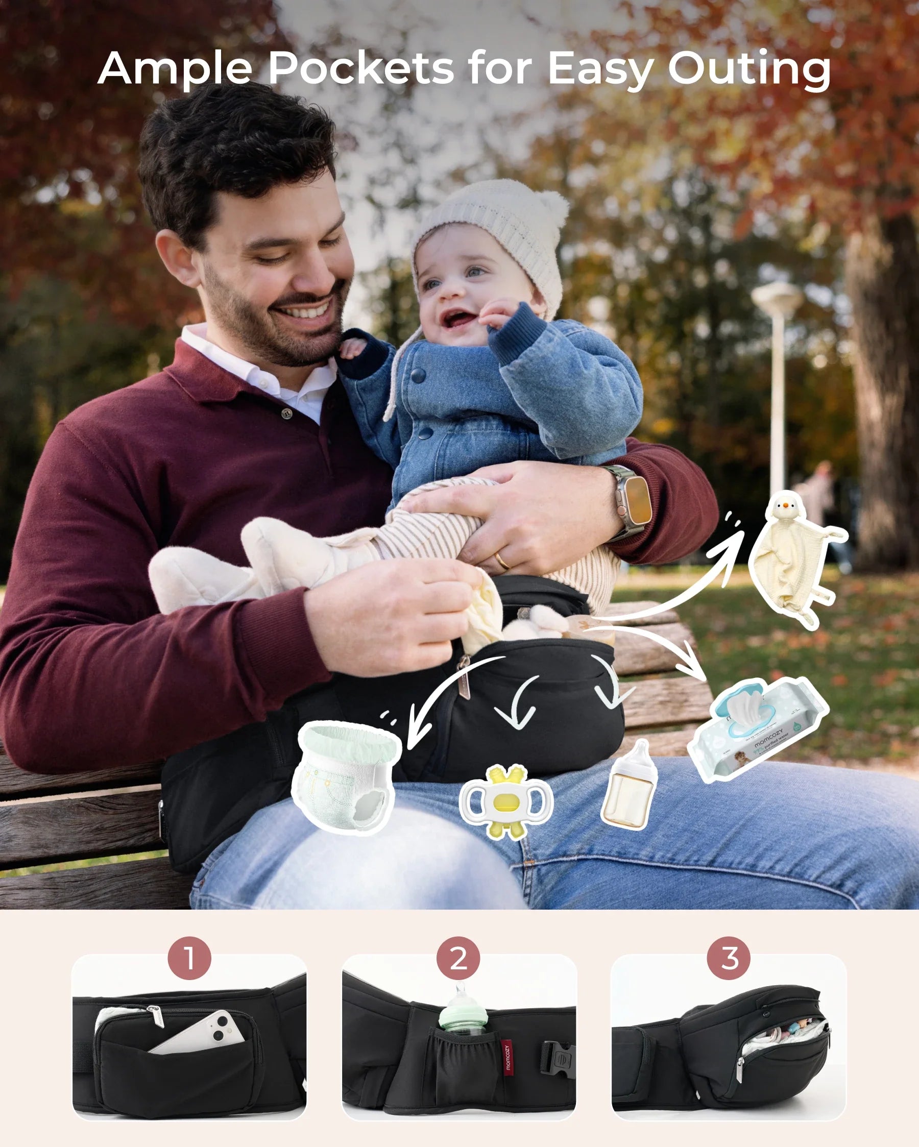 2-In-1 Hip Seat Baby Carrier