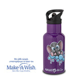 Stainless steel vacuum travel bottle "We Care", purple 350ml