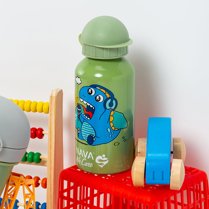 Aluminum water bottle "We Care" green 400ml