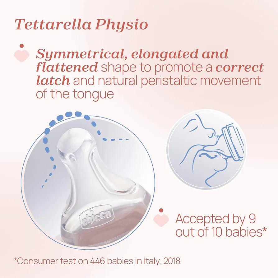 Chicco Perfect Easy Slow Flowing Feeding Bottle, with Soft Silicone Physio Teat and Soft Sense finish, Anti-Anticolic, Reduces Burping and Irritability, 150ml Plastic Bottle, 0+ M
