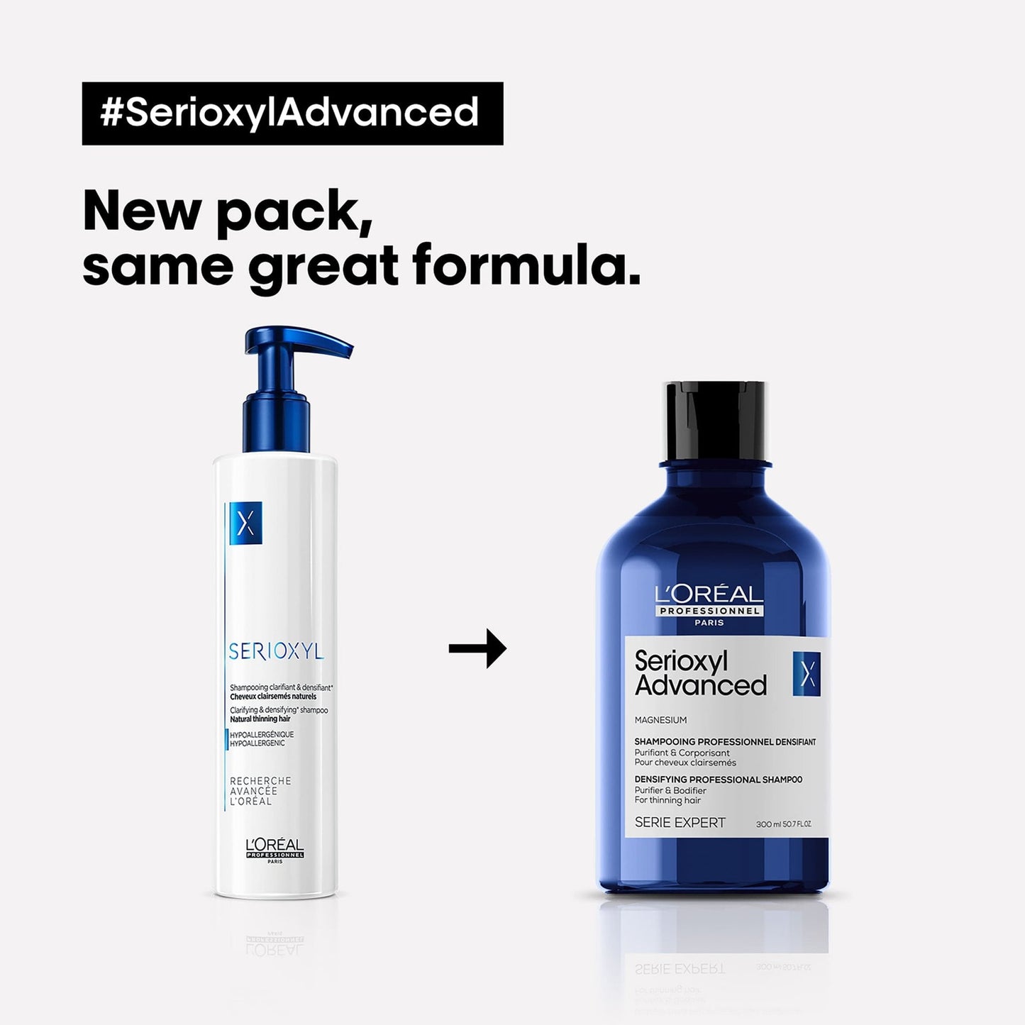 Serie Expert [Serioxyl Advanced] Purifier bodifier shampoo.