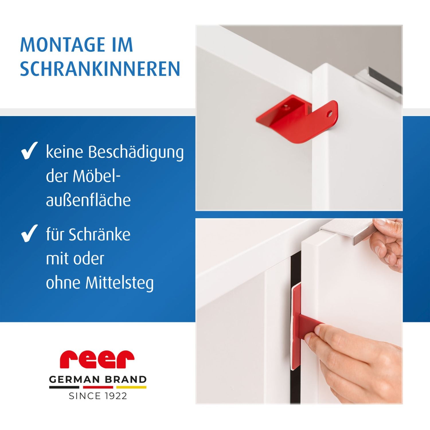 Cabinet lock for double doors, white