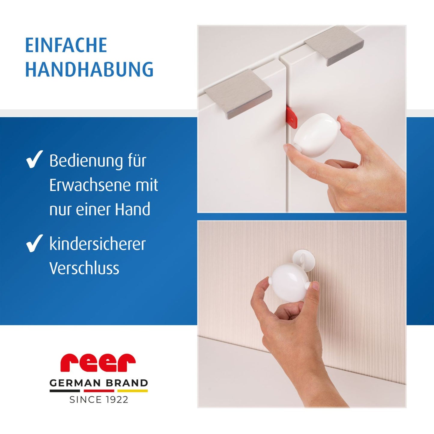 Cabinet lock for double doors, white