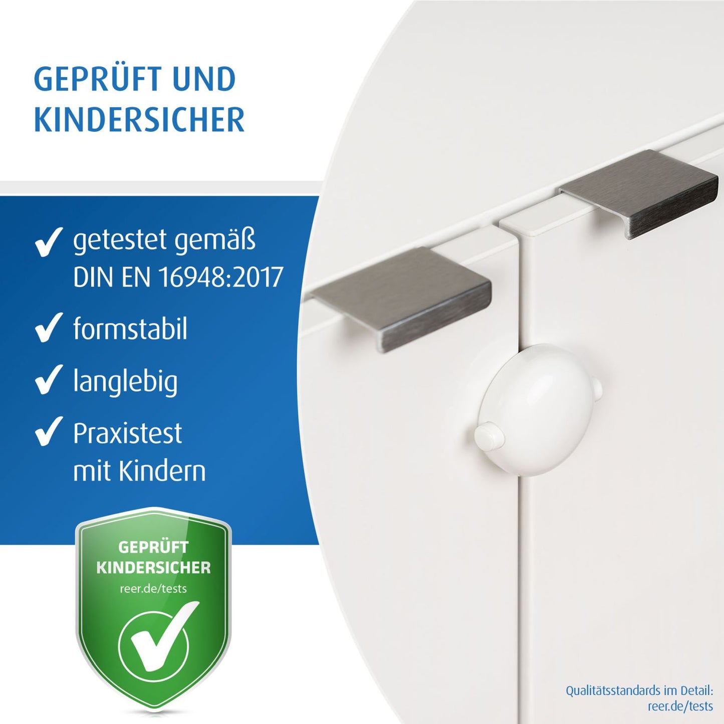 Cabinet lock for double doors, white