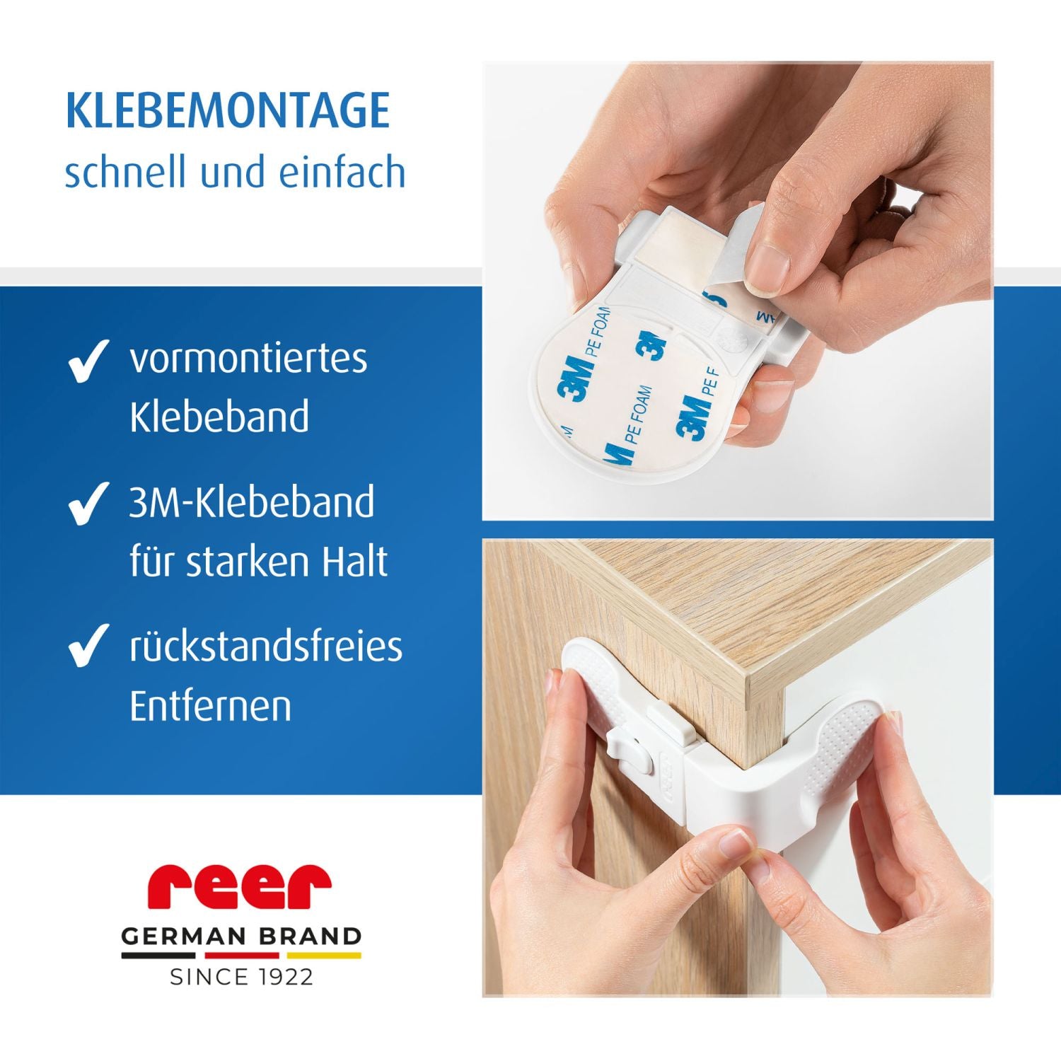 Drawer and cabinet door lock, 1 piece