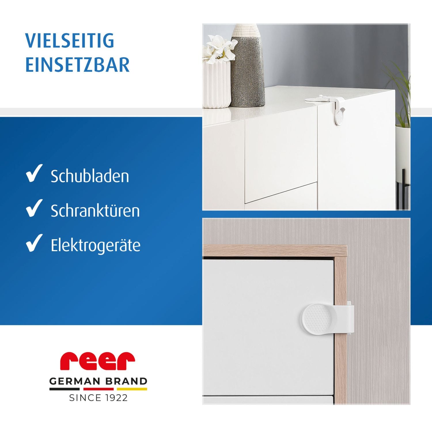 Drawer and cabinet door lock, 1 piece