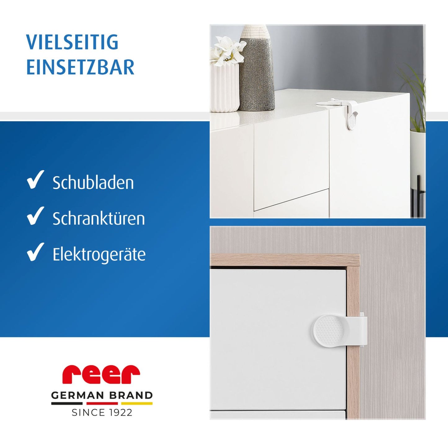 Drawer and cabinet door lock, 1 piece