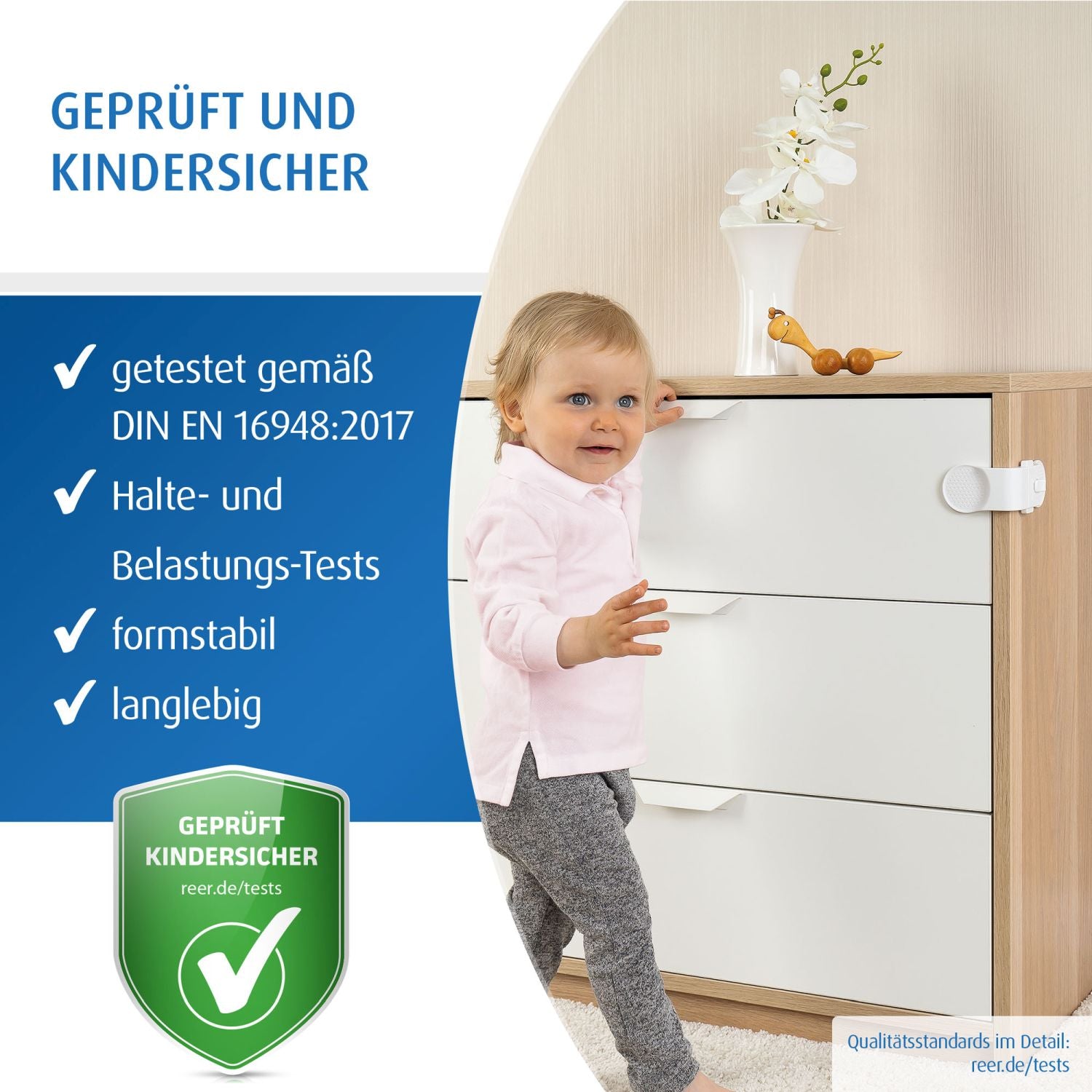 Drawer and cabinet door lock, 1 piece