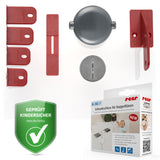 Cabinet lock for double doors, gray