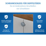 Cabinet lock for double doors, gray