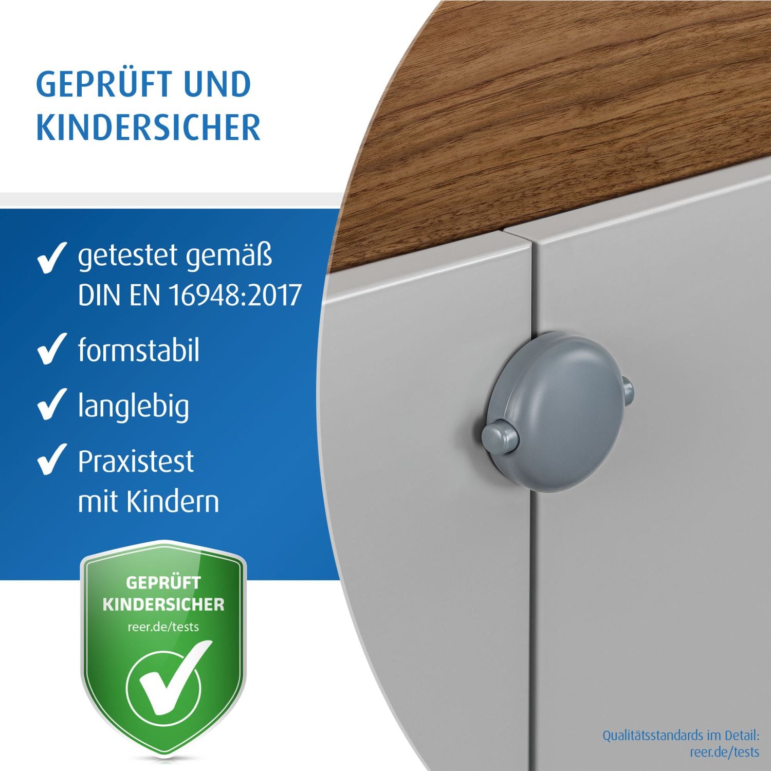 Cabinet lock for double doors, gray