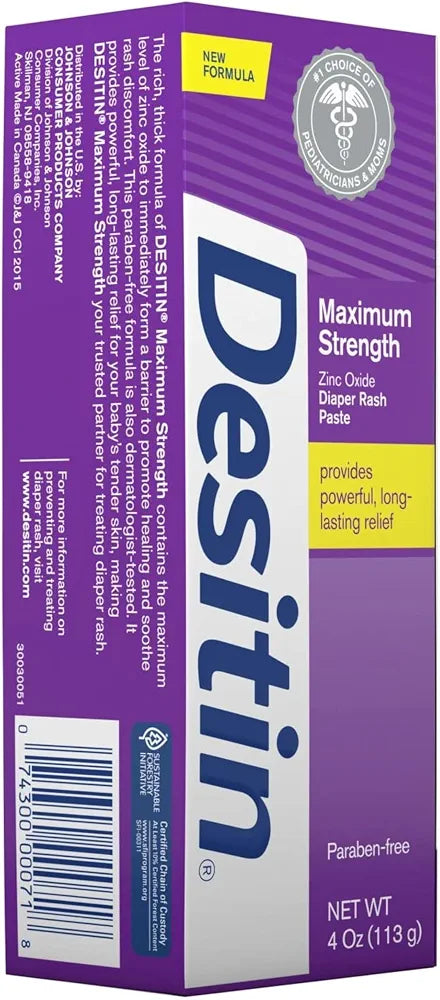 Desitin Maximum Strength Diaper Rash Paste 4 oz tube 