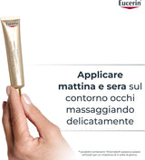 Eucerin Hyaluron-Filler + Elasticity Contorno Occhi SPF 20 15ml, Crema contorno occhi antirughe e crema occhiaie 2in1, Formula con Acido Ialuronico per tutti i tipi di pelle