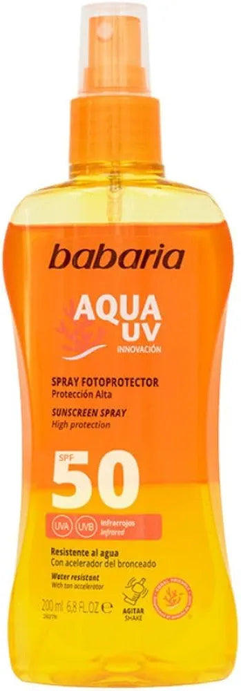 BABARIA 1060372 Beauty Care Spray Aqua Bifasica SPF50 UV 200ml for Adults, Made for Long-Lasting Everyday Fragrance wear, 200ml, spf50