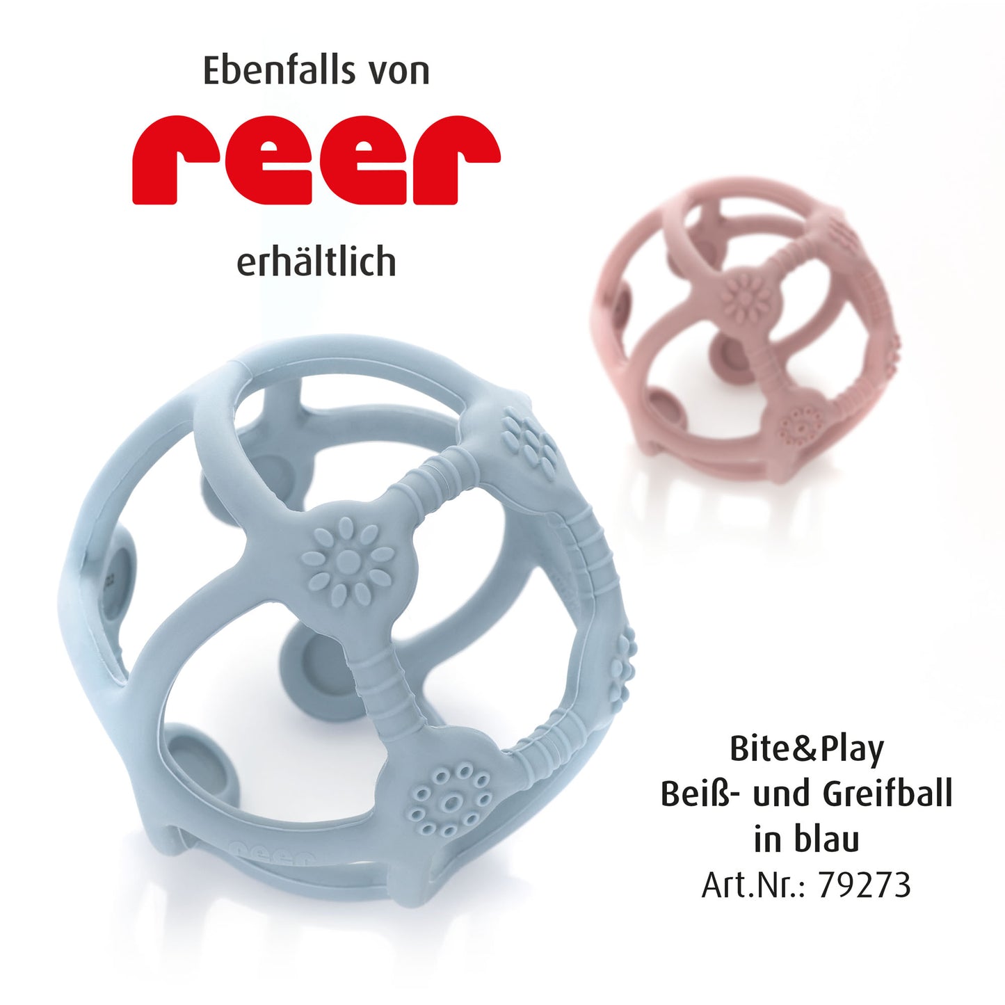 Bite&Play Teething and grip ball, rose