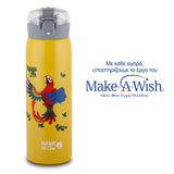 Stainless steel insulated water bottle "We Care", yellow 500ml