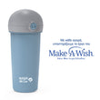 Plastic water bottle with silicone straw "We Care", blue 380ml