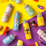 Stainless steel insulated water bottle "We Care", yellow 500ml