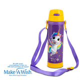 Stainless steel insulated water bottle "We Care", Purple Unicorn 500ml