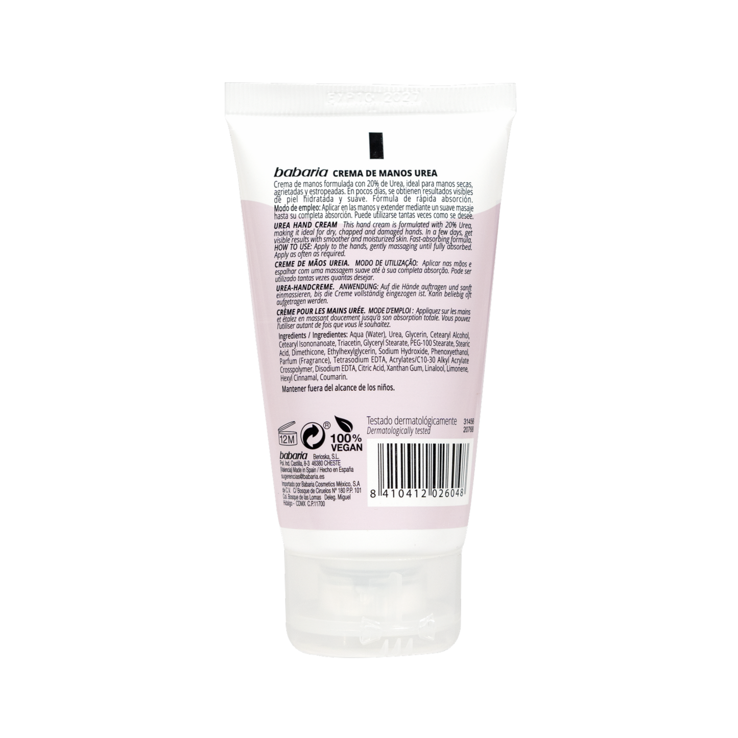Crema Para Manos Reparadora Con 20% De Área BABARIA 50 Ml
