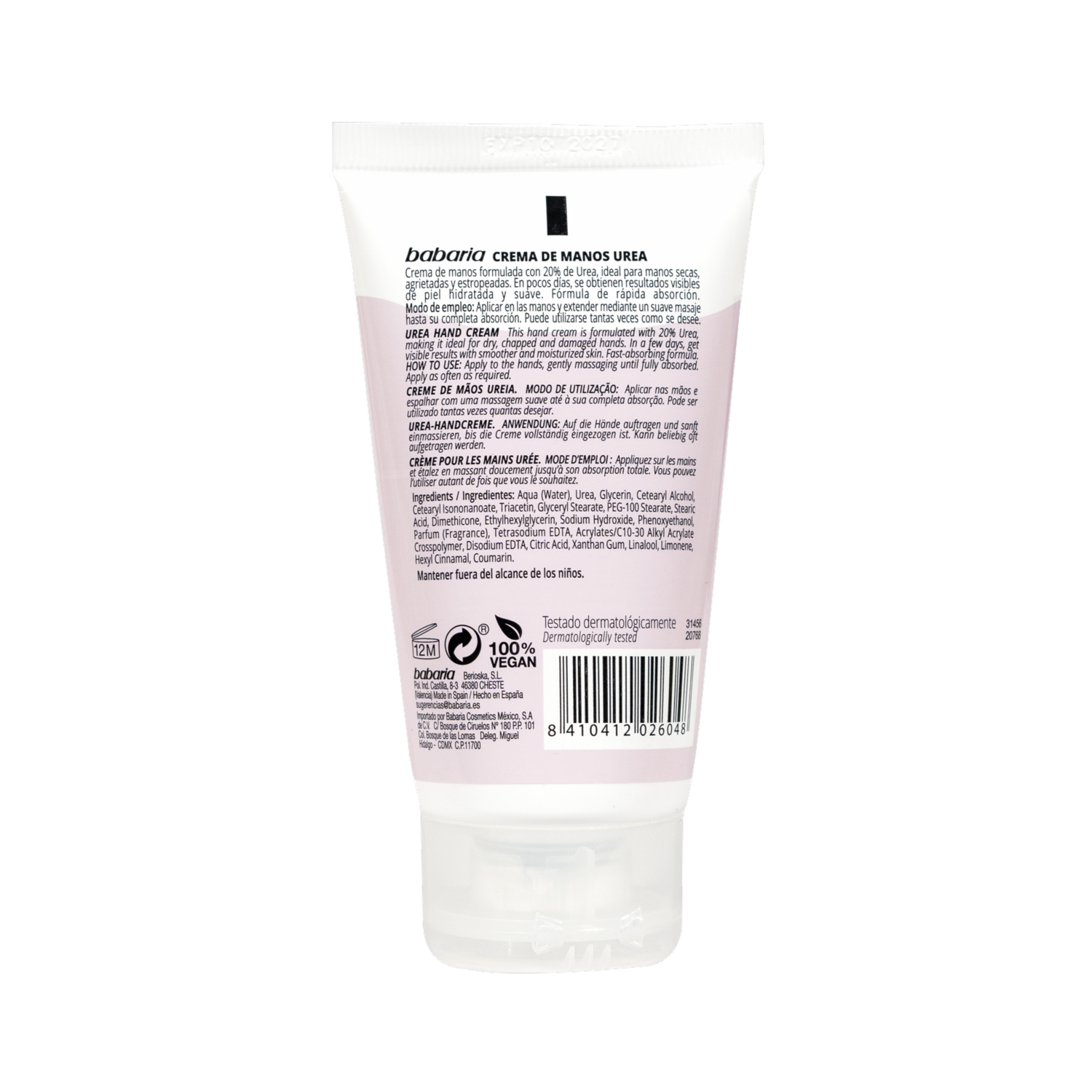 Crema Para Manos Reparadora Con 20% De Área BABARIA 50 Ml