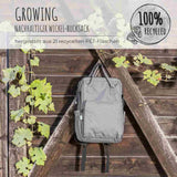 Growing baby-changing backpack made of 21 PET bottles