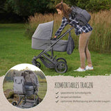 Growing baby-changing backpack made of 21 PET bottles