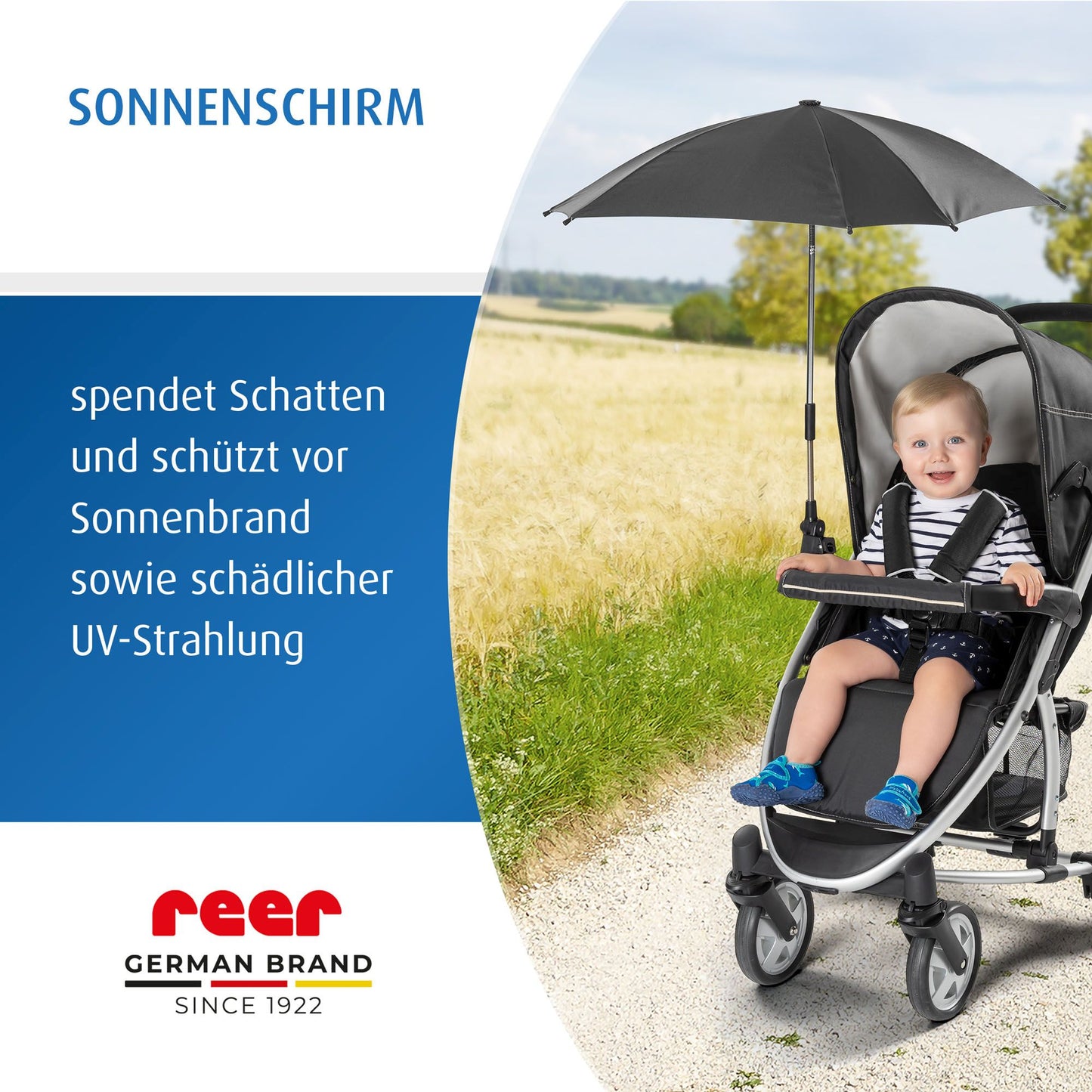 ShineSafe Sonnenschirm, schwarz
