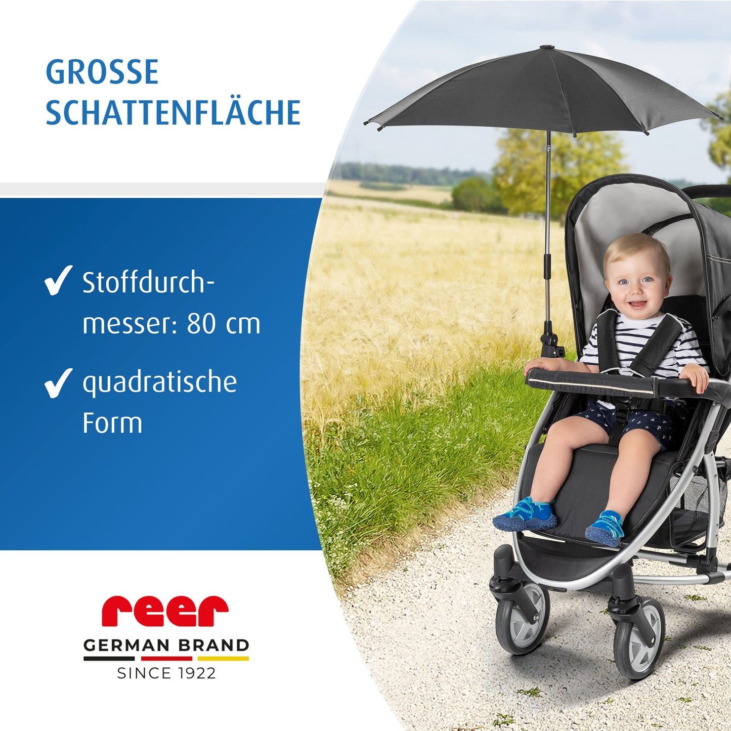 ShineSafe Sonnenschirm, schwarz