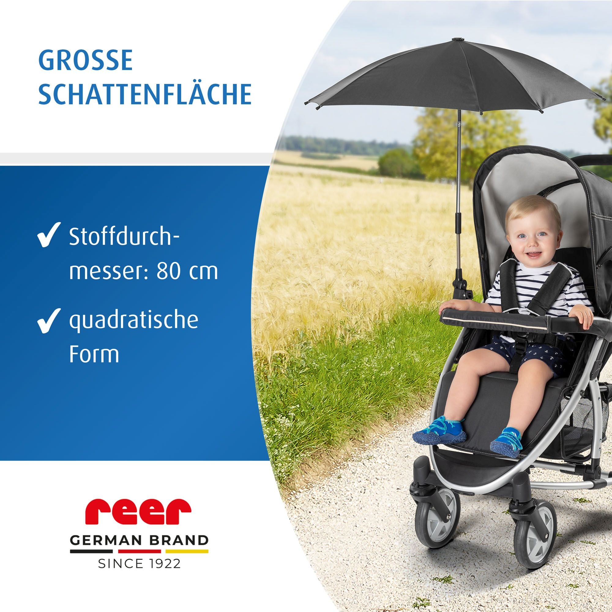 ShineSafe Sonnenschirm, schwarz