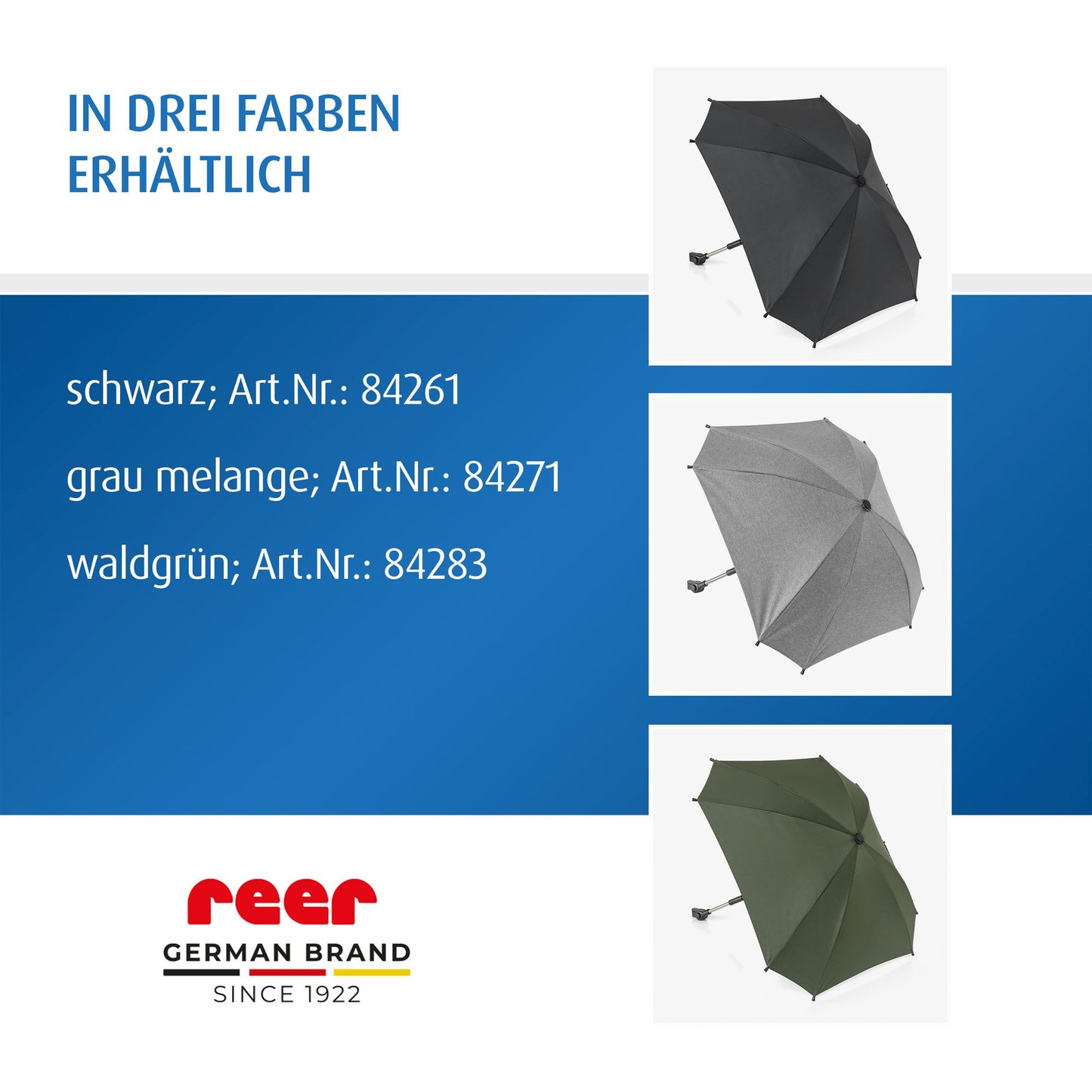 ShineSafe Sonnenschirm, schwarz