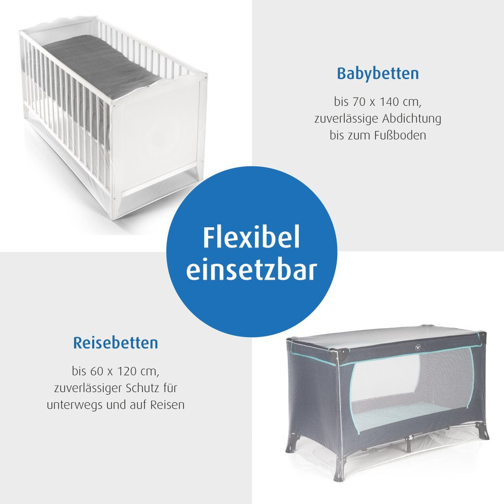 BiteSafe mosquito net for baby and travel cod bed, white