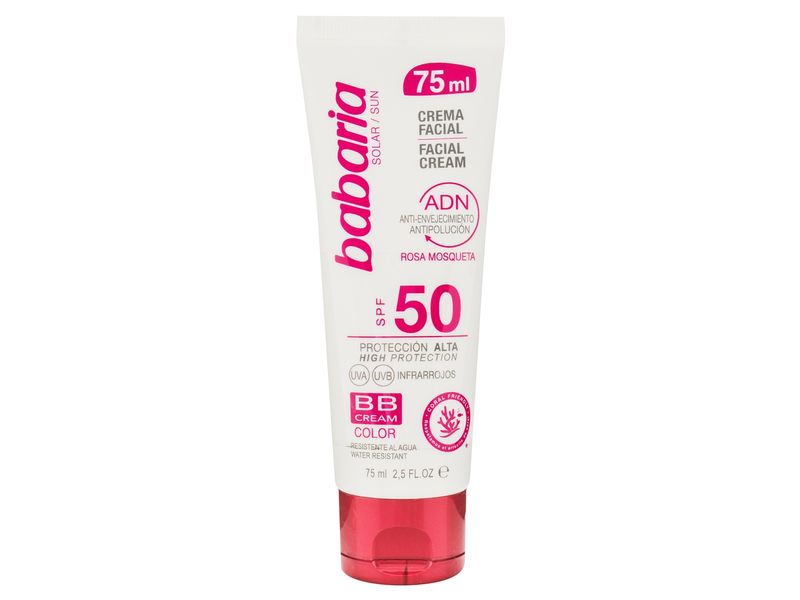 Protector solar facial Babaria rosa mosqueta FPS 50 - 75 ml