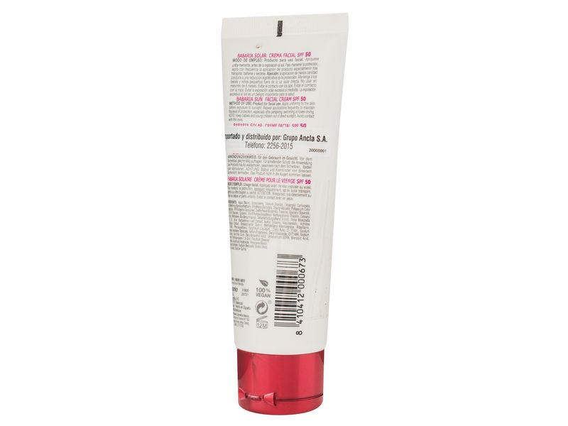 Protector solar facial Babaria rosa mosqueta FPS 50 - 75 ml