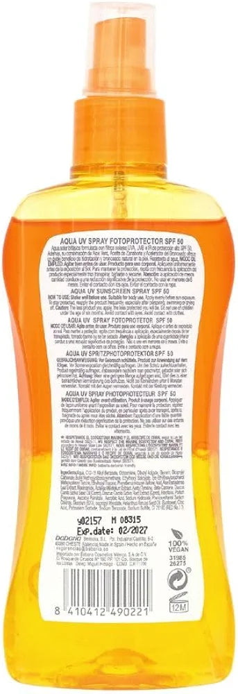 BABARIA 1060372 Beauty Care Spray Aqua Bifasica SPF50 UV 200ml for Adults, Made for Long-Lasting Everyday Fragrance wear, 200ml, spf50