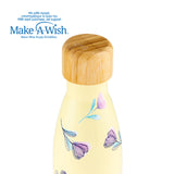 Stainless steel vacuum travel bottle bamboo "We care", Cream Floral 500ml