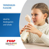 Kids drinking bottle with straw, 350ml, creamwhite