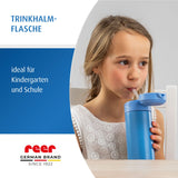 Kids drinking bottle with straw, 350ml, blue