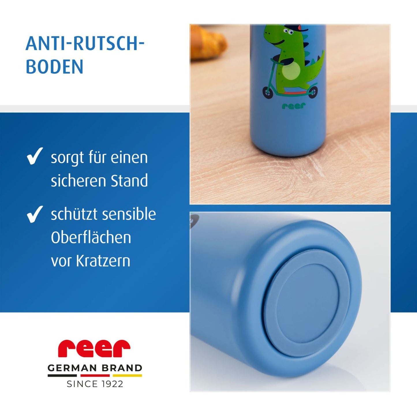 Kids drinking bottle with straw, 350ml, blue