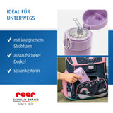 Kids drinking bottle with straw, 350ml, purple