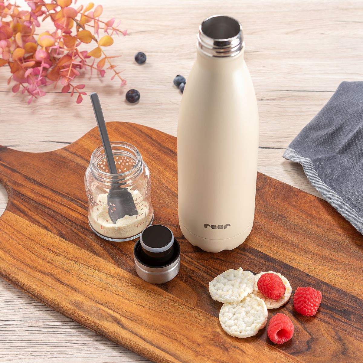 Colour stainless steel insulated bottle 500ml, beige