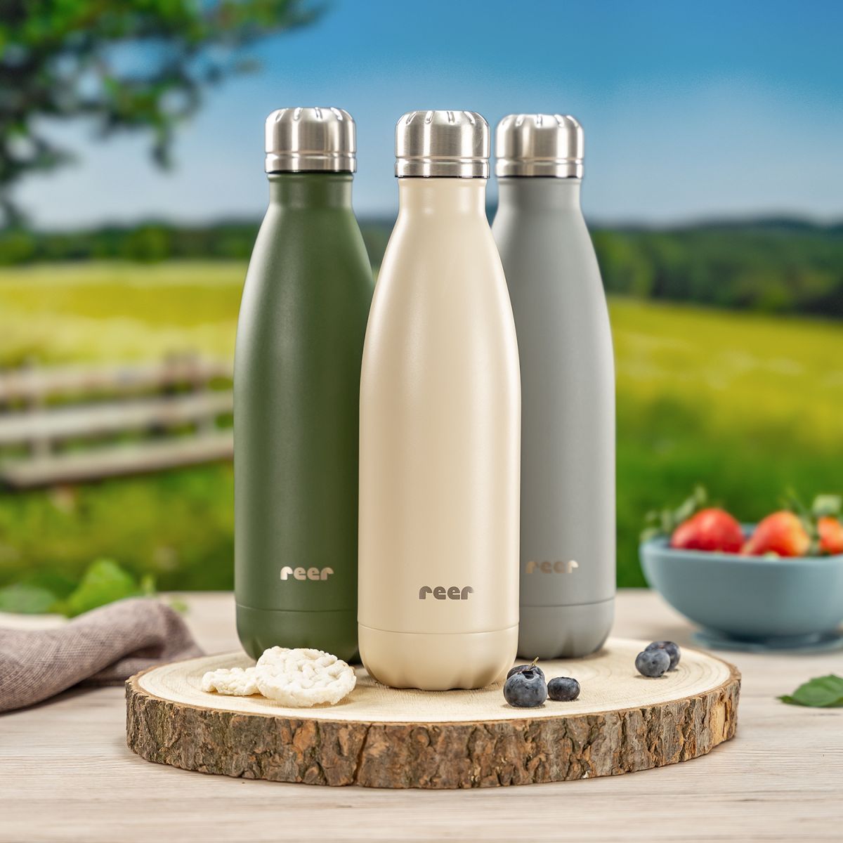 Colour stainless steel insulated bottle 500ml, grey