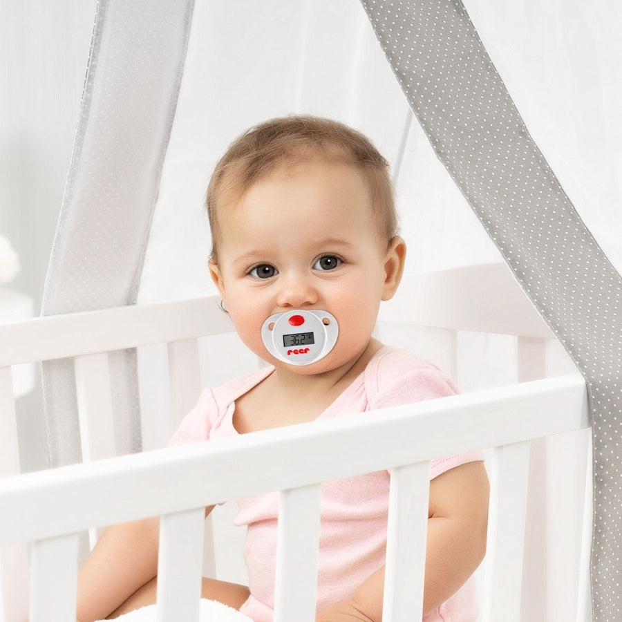 Digital pacifier fever thermometer