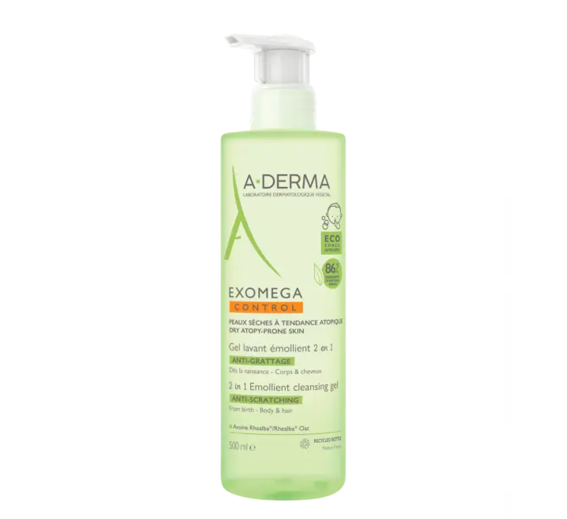 A-Derma EXOMEGA CONTROL 2in1 Emollient Cleansing Gel *500ml