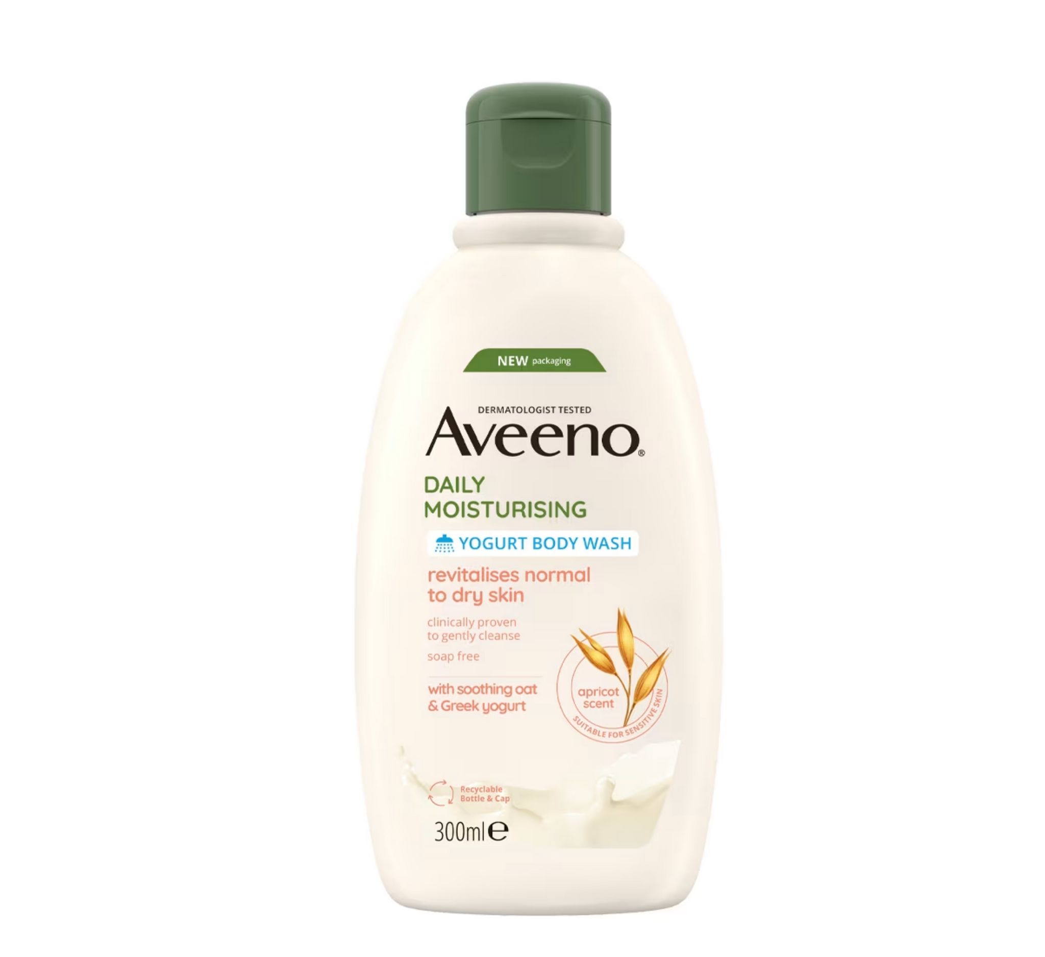 AVEENO® DAILY MOISTURISING YOGURT BODY WASH, APRICOT & HONEY SCENT 300 ML