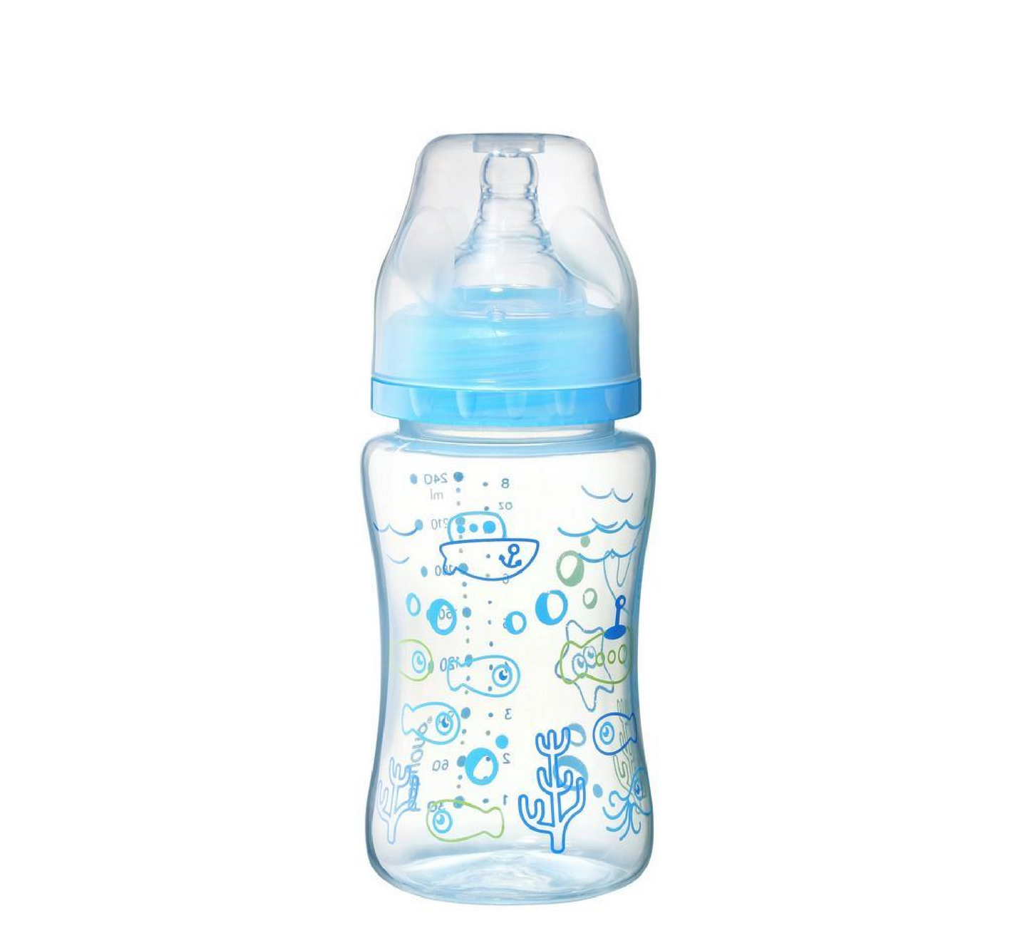 Anti-Colic Plastic Baby Bottle wide neck *240 ml