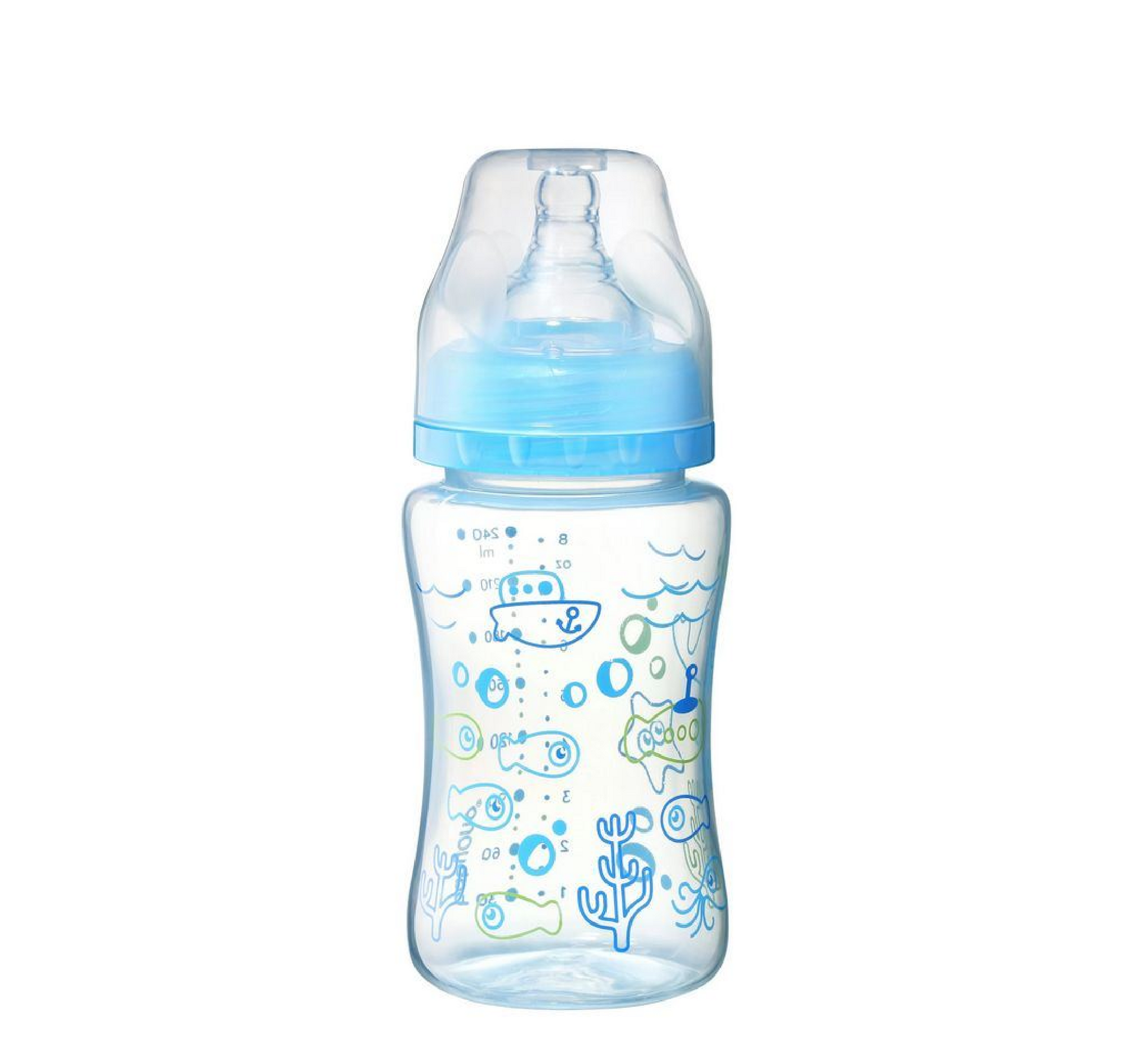 Anti-Colic Plastic Baby Bottle wide neck *240 ml