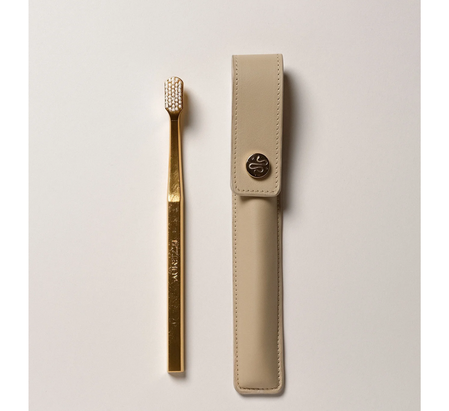 Aurezzi Leather Case & Toothbrush (Soft Bristles)